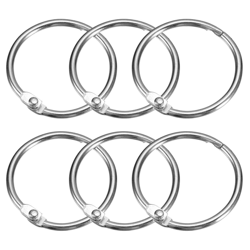 Shower Curtain Rings, 6pcs - Loose Leaf Binder Rings
