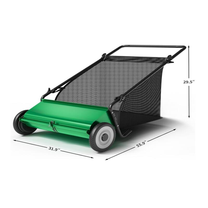 26 in Push Lawn Sweeper for All Terrains 7 cu. ft. Collection Bag 4 Brushes and Adjustable Height