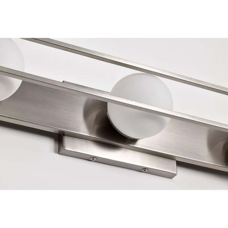 Jenkins 24 Inch 3 Light LED Vanity Brushed Nickel with Frosted Glass - Brushed Nickel