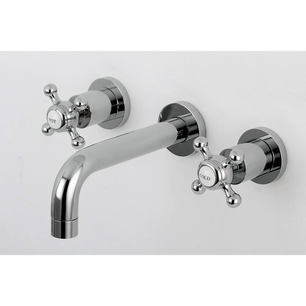 Kingston Brass Metropolitan Two-Handle 3-Hole Wall Mount Bathroom Faucet