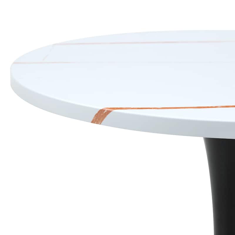 Round Tulip Dining Table, Kitchen Table with Thickened Tabletop, Bistro Table Circle Table Coffee Table