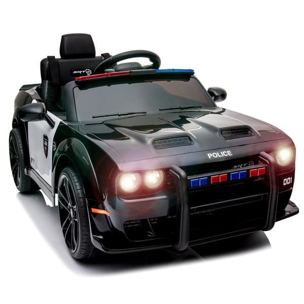 slide 2 of 5, Kids Electric Car Licensed Dodge Challenger Police Ride On Car 12V Black