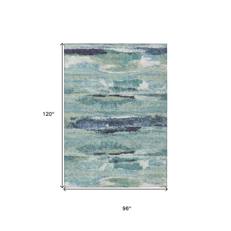 HomeRoots Abstract Transitional Rectangle Outdoor Rug