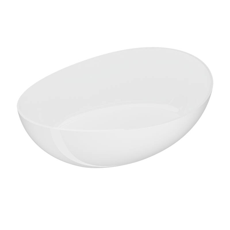 63" Glossy White Solid Surface Bathtub