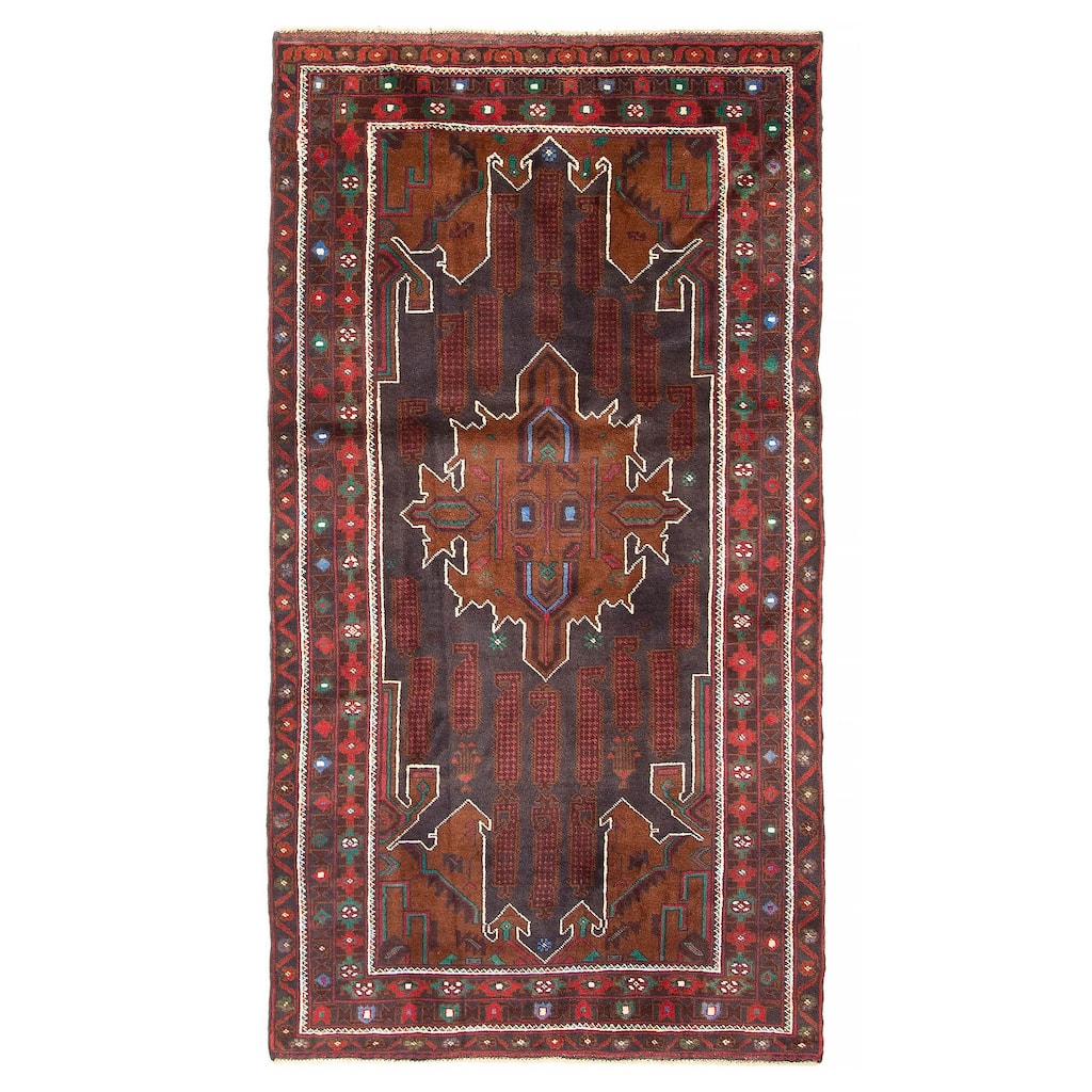 ECARPETGALLERY Hand-knotted Teimani Charcoal Wool Rug - 3'5 x 6'6
