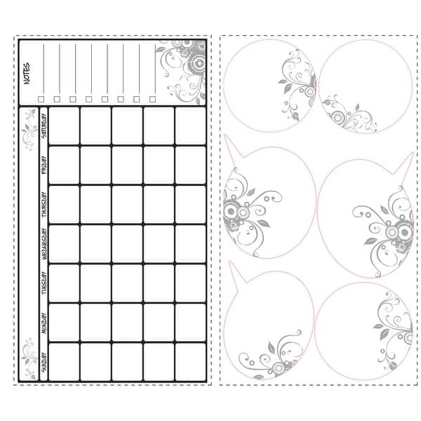 slide 2 of 4, RoomMates White Dry Erase Calendar Peel and Stick Wall Decal