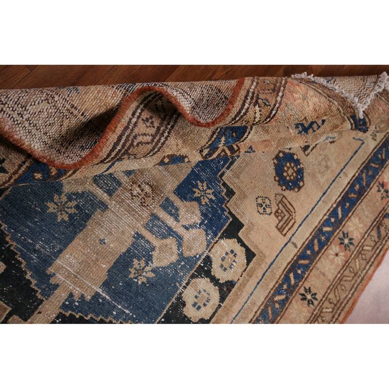 Distressed Tribal Hamedan Persian Accent Rug Hand-Knotted Wool Carpet - 4'2" x 6'4"