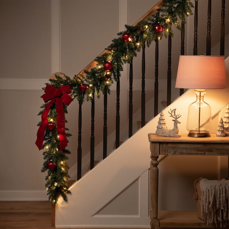 9' x 12" Pre-Lit Black River Pine Artificial Christmas Garland Clear Lights - 9' x 12"