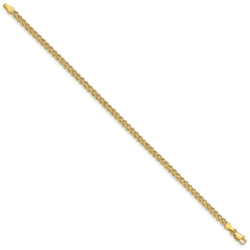 Curata 10k Yellow Gold 3mm Wide Double Strand Rope Bracelet Options: 7" 8"