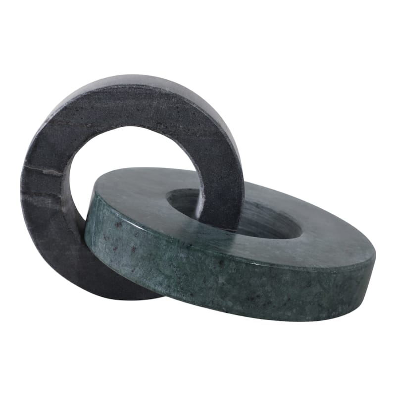 Marble Decorative Object Contemporary Interlocking Ring Sculpture