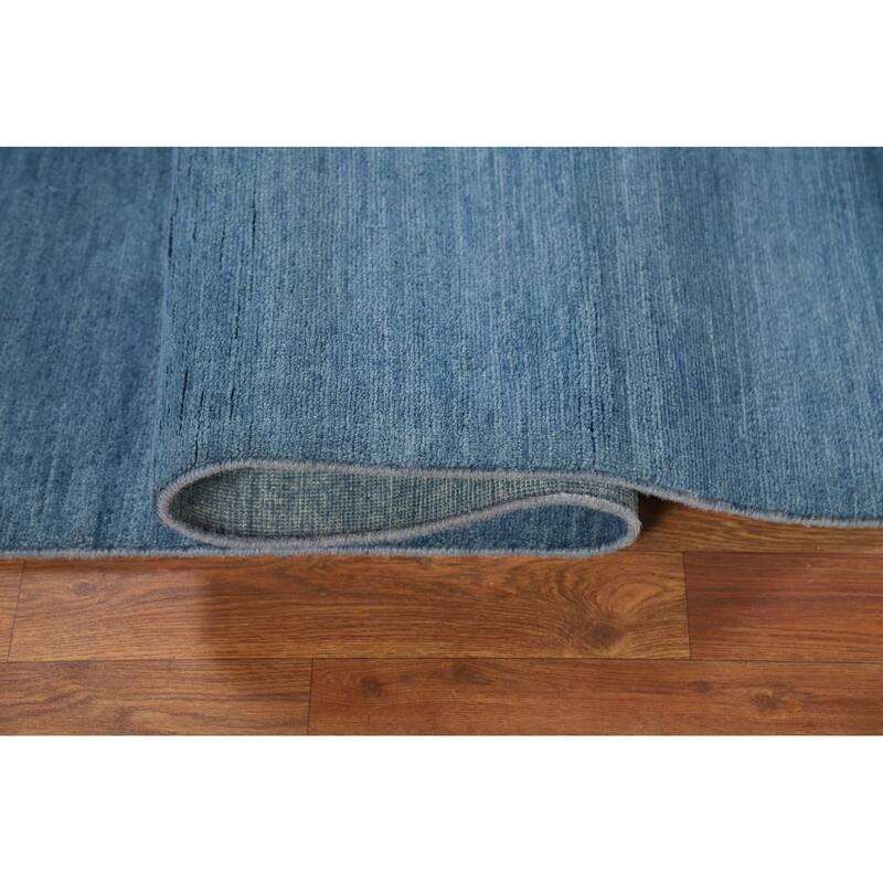 Blue Modern Gabbeh Oriental Rug Handmade Wool Carpet - 4'8"x 6'7"