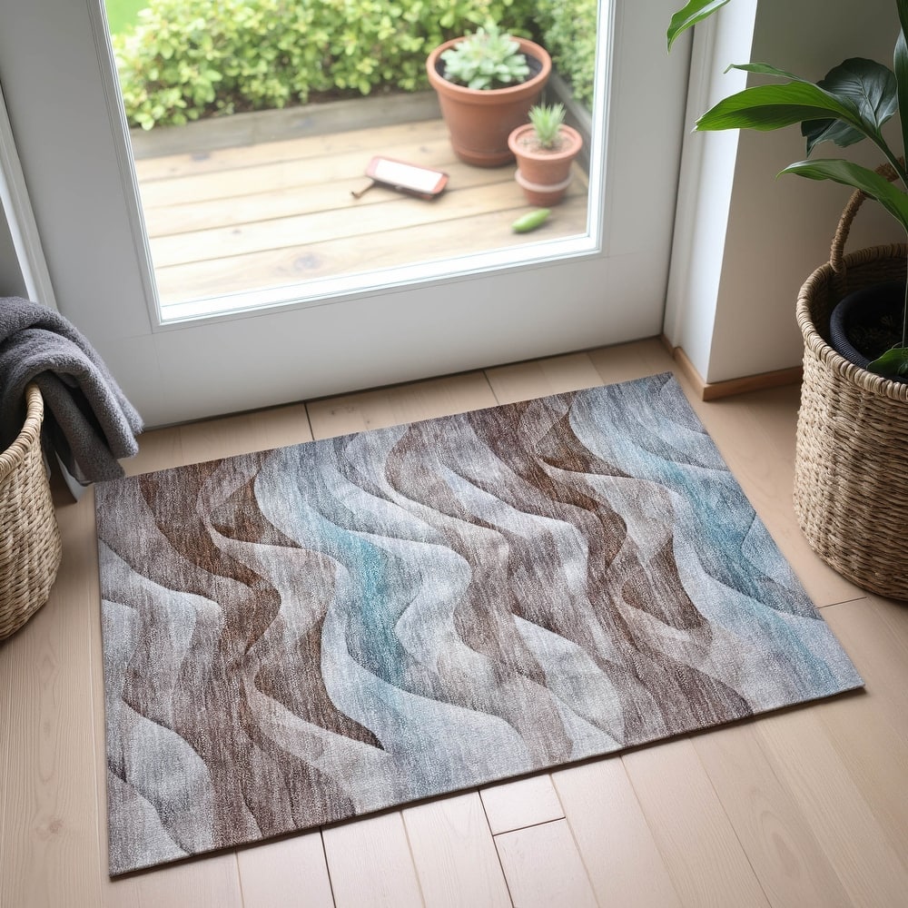 Premium Washable Super Soft Modern Waves Mayfield Rug
