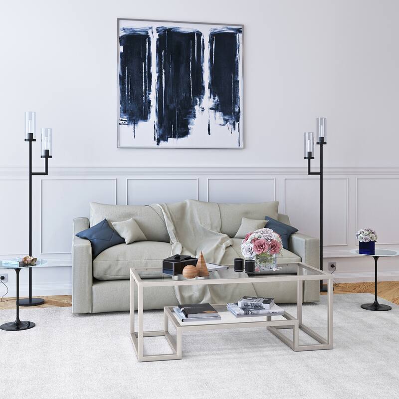 Artemis Contemporary Metal and Glass Coffee Table