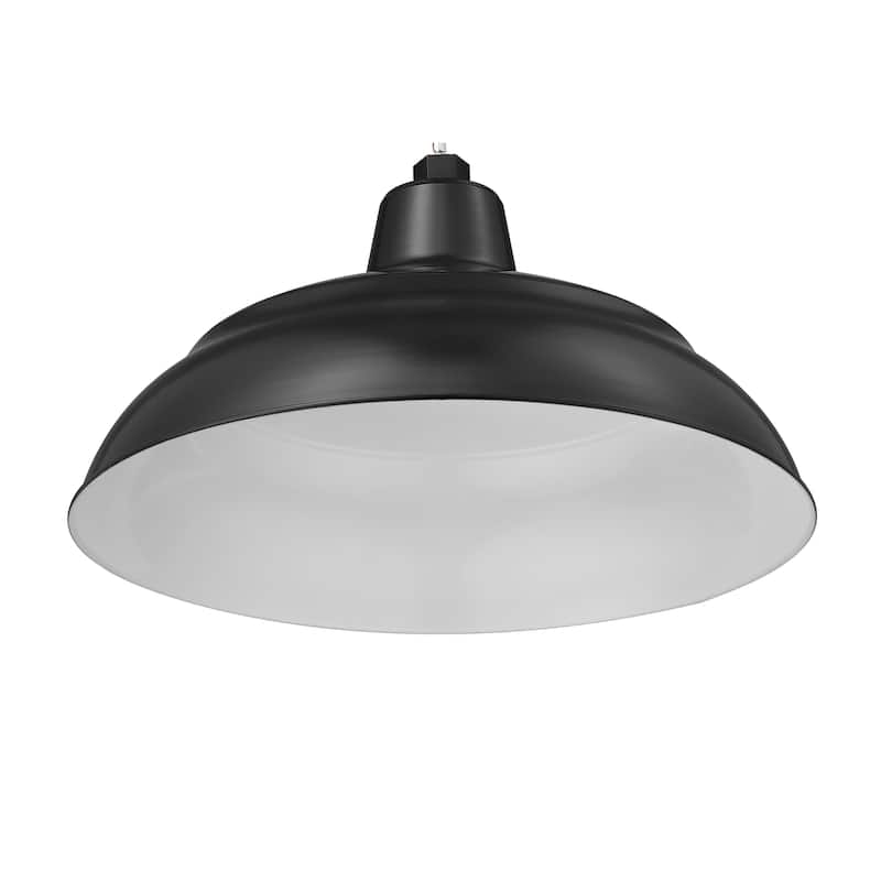 Millennium Lighting R Series 17" Metal Stem Hung Indoor/ Outdoor Warehouse Shade - Satin Black