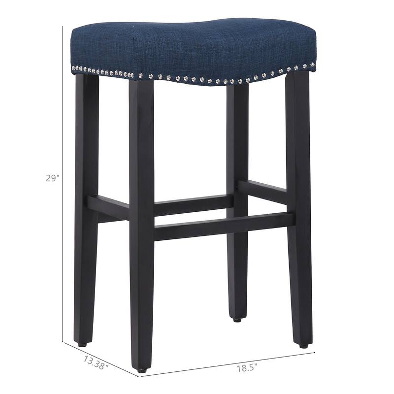 Jameson Upholstered Polyester Black 29 Inch Bar Stool (Set Of 2)