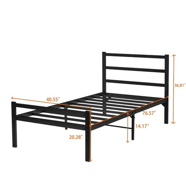 Durable Twin Bed Frame with Heavy Duty Metal Construction Noise Free And Functional