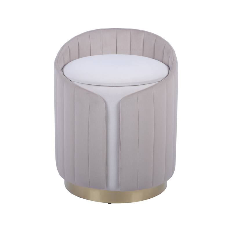 TwoToned Ottoman Comfortable choice, multiple functions, classic design, and cozy corners with Storage or Vanity Stool,