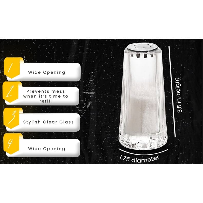 YBM Home Salt and Pepper Shakers Acrylic with Stainless Steel Lid, 1231