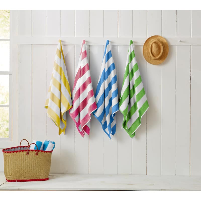 Luxurious Cotton Cabana Stripe Beach Towel - 4 Pack - 30" x 60"