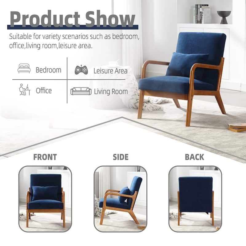 Modern Accent Chair Solid Wood Padding Lounge Armchairs - 23.23" * 29.53" * 30.71"