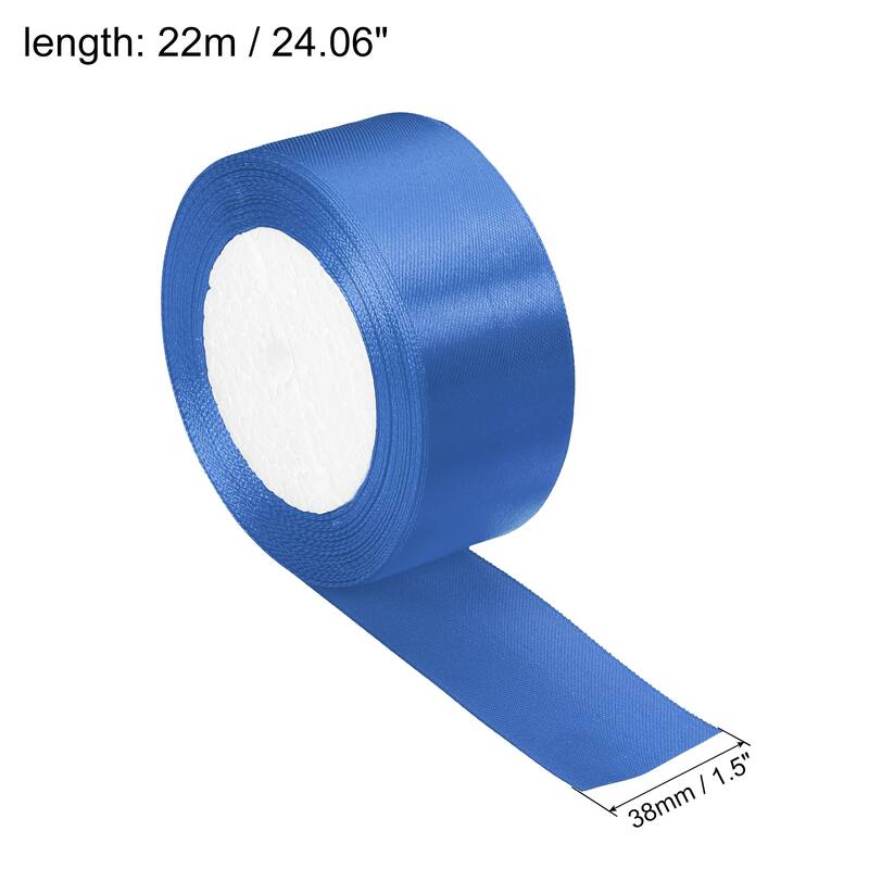 Satin Ribbon Double Face Crafts Roll for Party DIY Wrapping Decoration - Light Blue