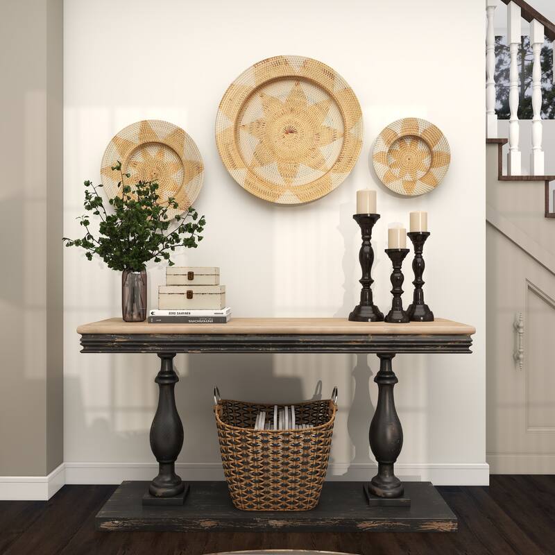 Light Brown Palm Tree Traditional Wall Decor Abstract (Set of 3)