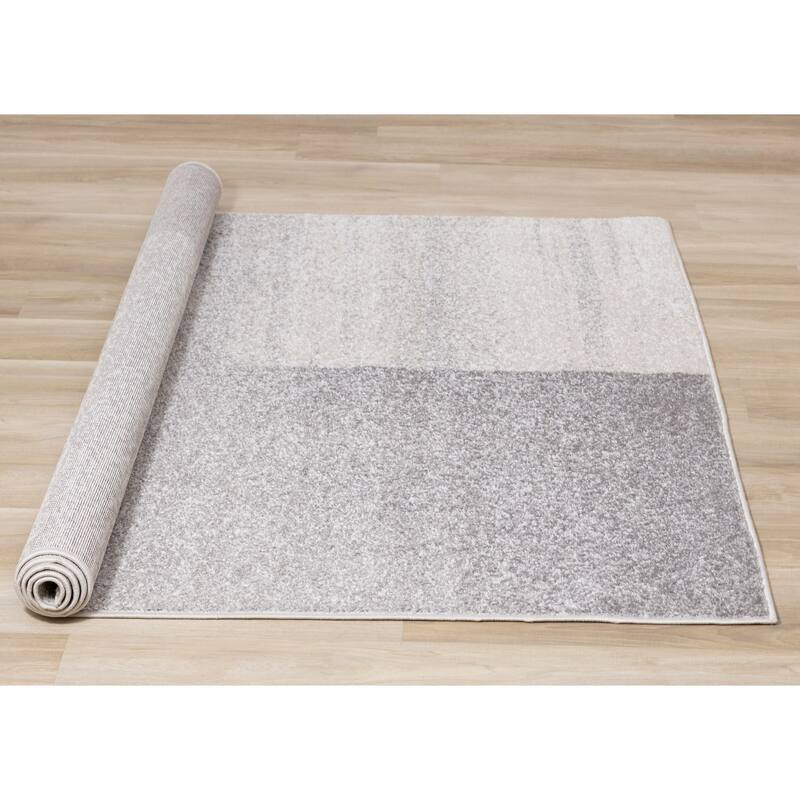 Flynn Collection - Grey Soft Blended Rectangles Rug