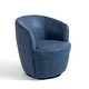 preview thumbnail 31 of 56, 2 Set Faux Leather Club Swivel Barrel Accent Chair