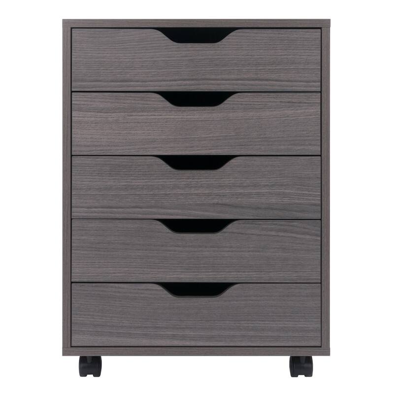 Halifax 5-Drawer Mobile Cabinet Charcoal Finish