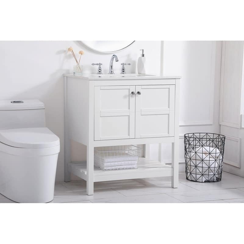 Elegant Lighting VF16430 Theo 30" Free Standing Single Basin Vanity