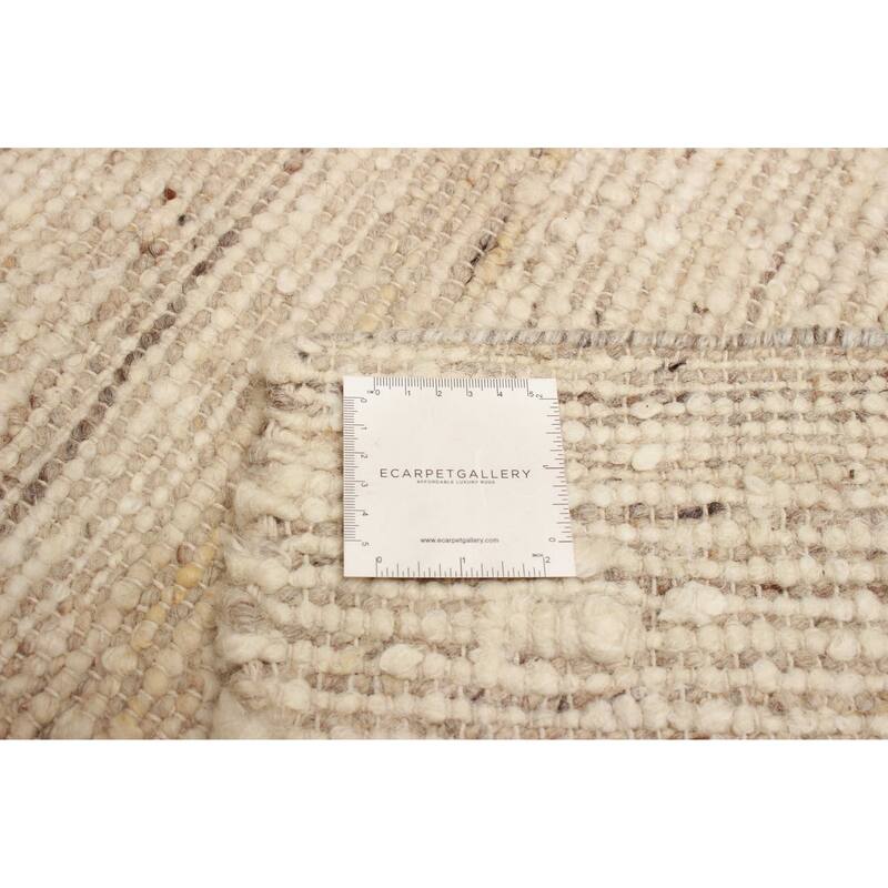 ECARPETGALLERY Braid weave Sienna Cream Wool Rug - 5'0 x 7'10