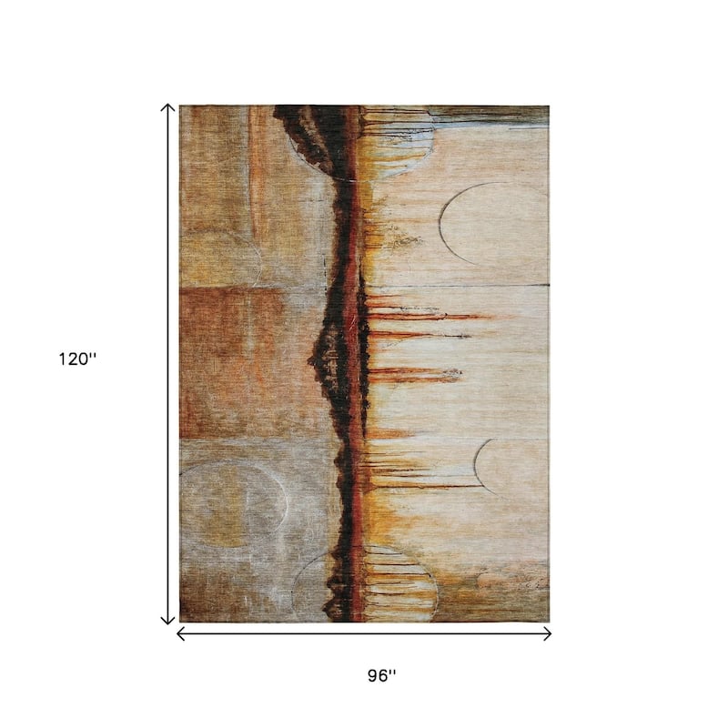 HomeRoots Abstract Transitional Rectangle Outdoor Rug