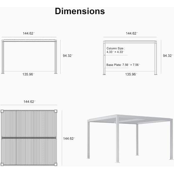 Pergola With Column Dimensions