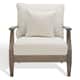 SAFAVIEH Couture Freida Wood Patio Arm Chair - 31.4" W x 35.6" L x 32.6" H - 31"W x 36"D x 33"H