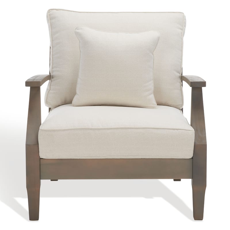 SAFAVIEH Couture Martinique Wood Patio Armchair. - 31.4" W x 35.6" L x 32.6" H