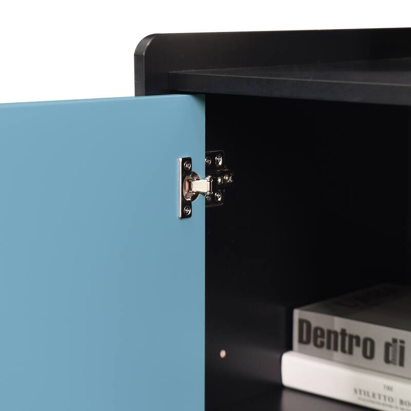 Modern Sideboard Buffet Cabinet with 2 Drawers and 2 Open Storage Compartment