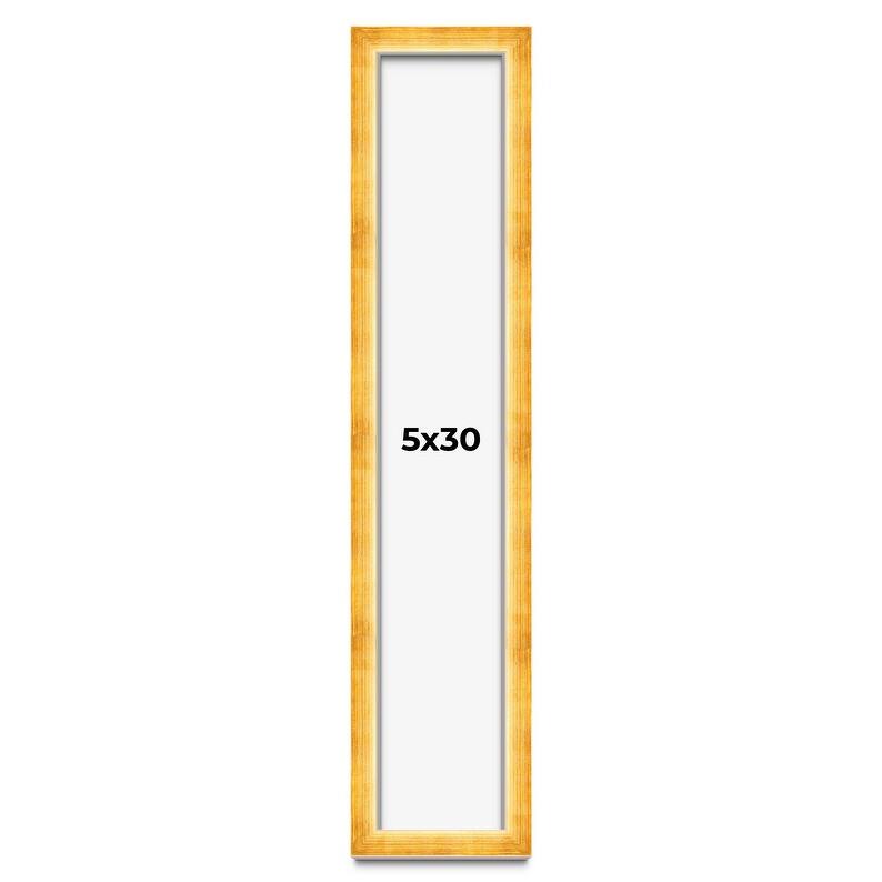 5x30 IN Shadow Box Frame Gold | 1.625 Inches Deep Real Wood