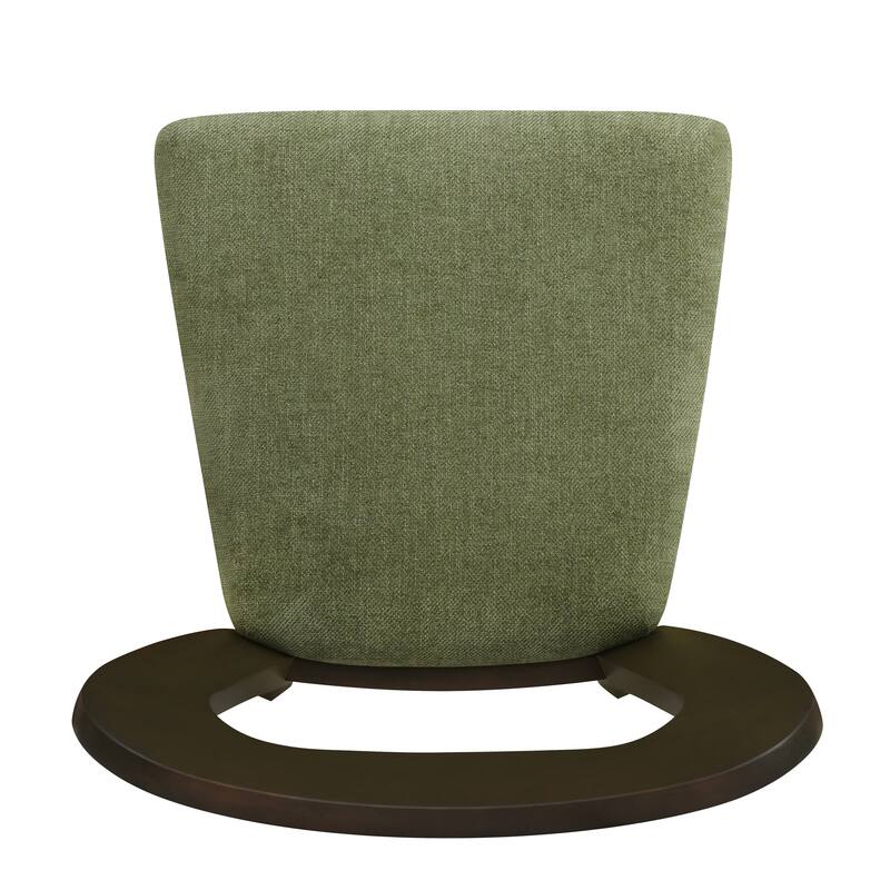 Set of 2 Modern Dining Chairs with Rubberwood Frame and Upholstered Seats - Open Back Armless Design