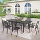 preview thumbnail 17 of 15, MAISON ARTS Outdoor Patio Dining Set with Steel Stackable Chairs and Expandable Table 7-Piece