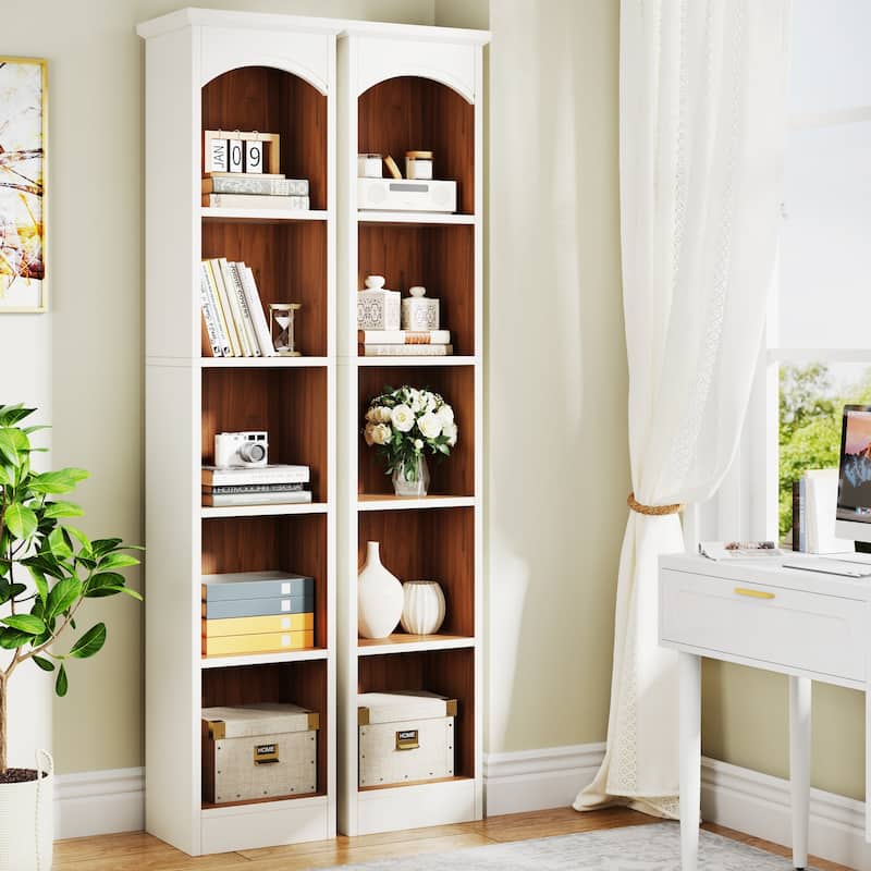 70.9 Inches 5-tier Tall Narrow Bookcase Cube Bookshelf with Storage
