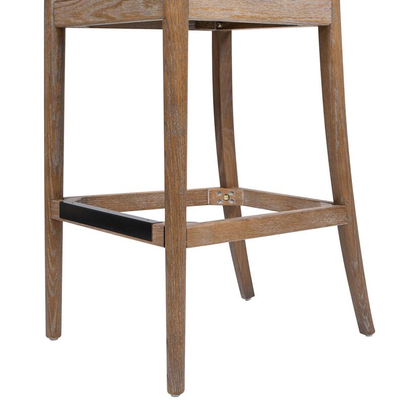 Curved Back Cane Rattan Bar Stool