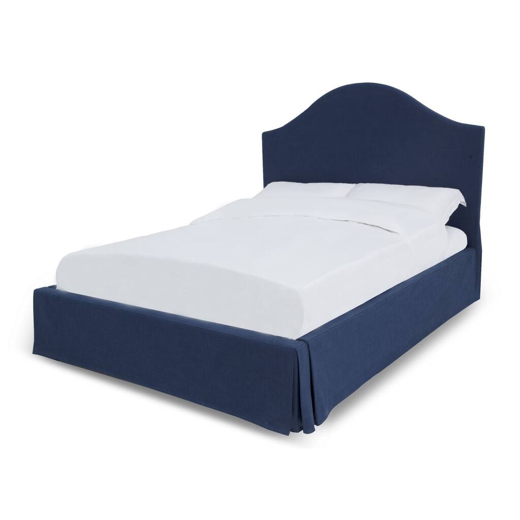 Jane Platform California King Bed, Storage, Arched, Upholstered Navy