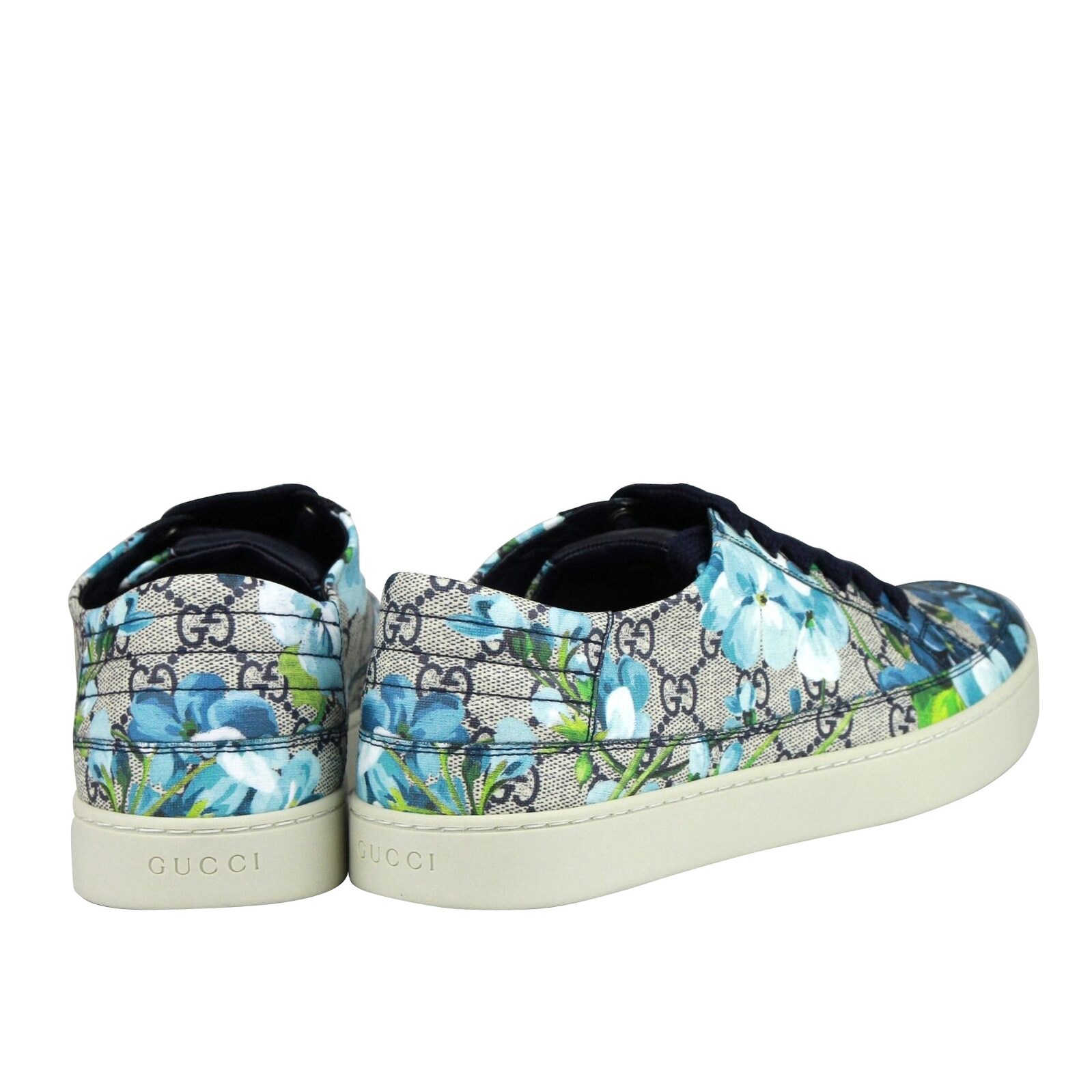 gucci blue flower shoes