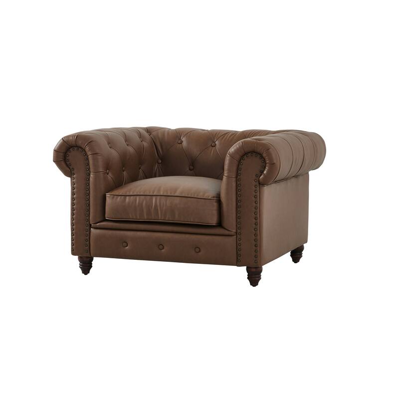Cornelia Modern Contemporary Eco Leather Arm Chair - Brown