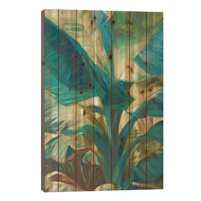 Green Banana Duo I Print On Wood by Suzanne Wilkins - Multi-Color