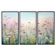 preview thumbnail 9 of 18, Designart "Wild Flowers Meadows" Flower Field Framed Art Set of 3 - Traditional Wall Art Set Purple Wall Decor 3 Pieces