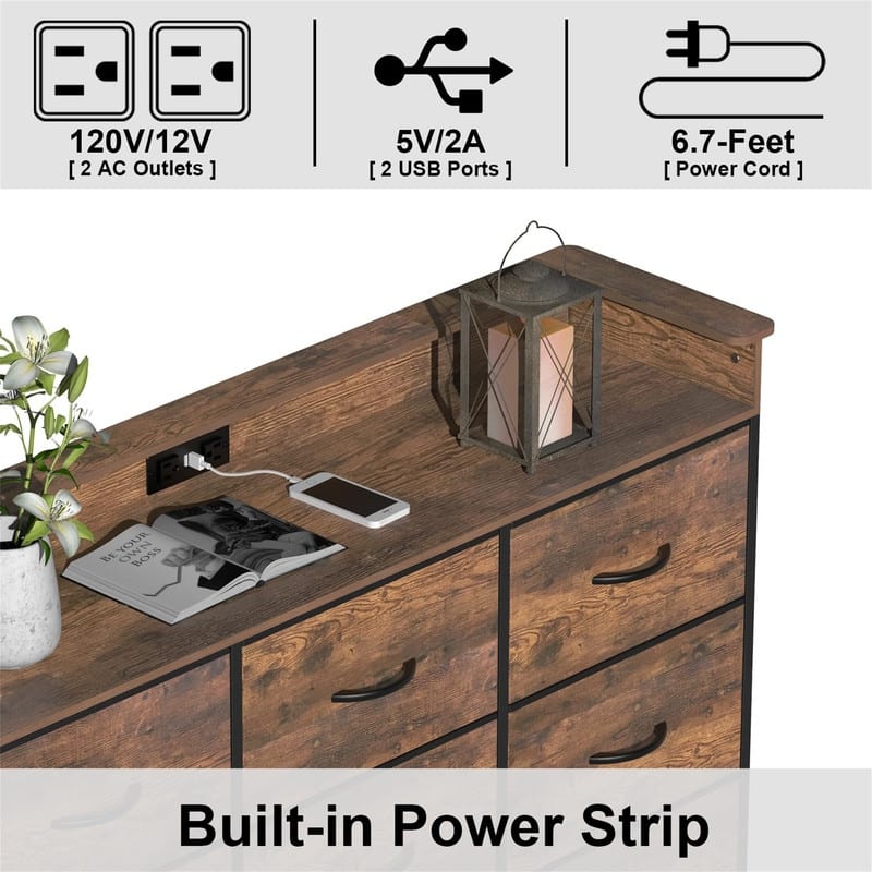 White Dresser with LED Light
