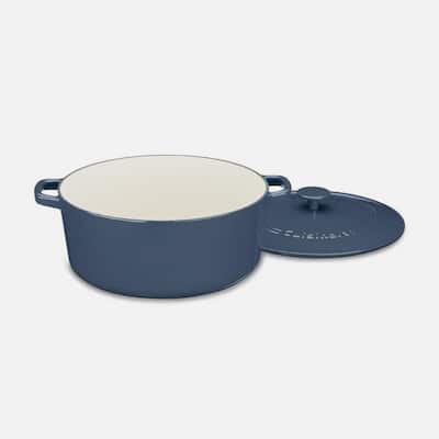 Cuisinart Chef's Classic Enameled Cast Iron Cookware 7 Qt. Round Covered Casserole- Provencal Blue