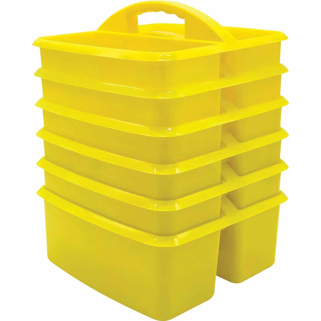 Teacher Created Resources Yellow Plastic Storage Caddy, Pack of 6