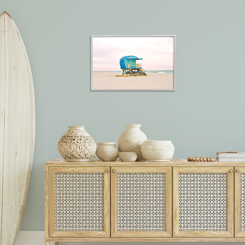Stupell Summer Lifeguard Cabin Framed Giclee Art Design By Seven Trees Design